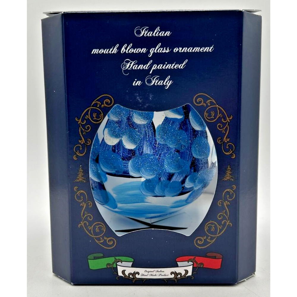 Bellagio Italian Blown‎ Glass Hand Painted Christmas Ornament U255
